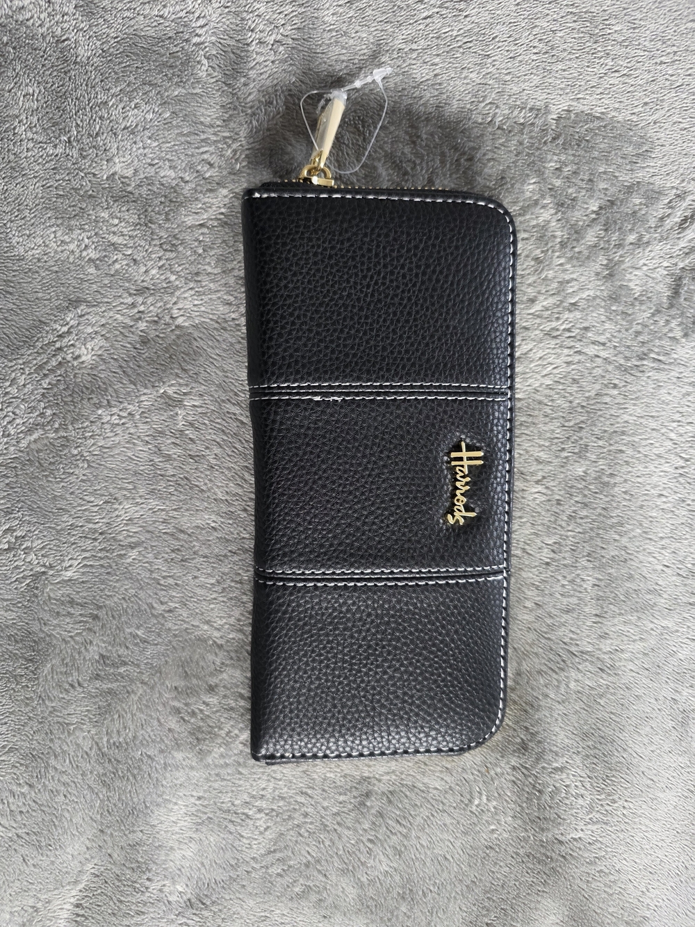 Harrods Black Zip Around Wallet